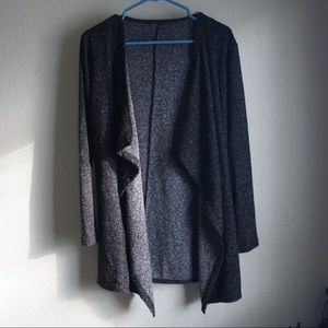 LAST CALL / Charcoal grey marled drape cardigan